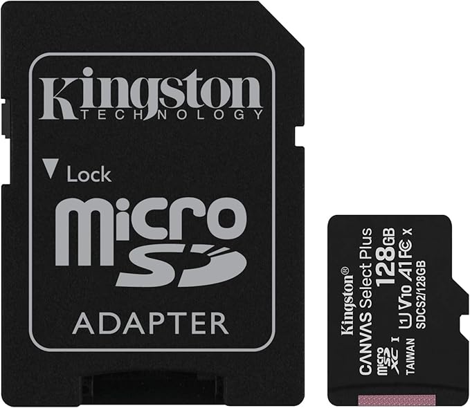 Kingston Canvas Select Plus microSD Card SDCS2/128 GB Class 10 (SD Adapter Included)