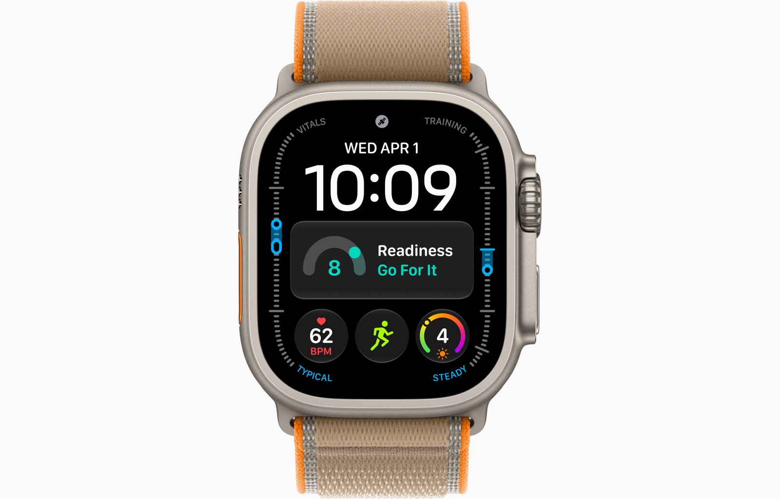 Apple Watch Ultra 4 GPS + Cellular, 49mm Natural Titanium Case with Sand Trail Loop — S/M image 2