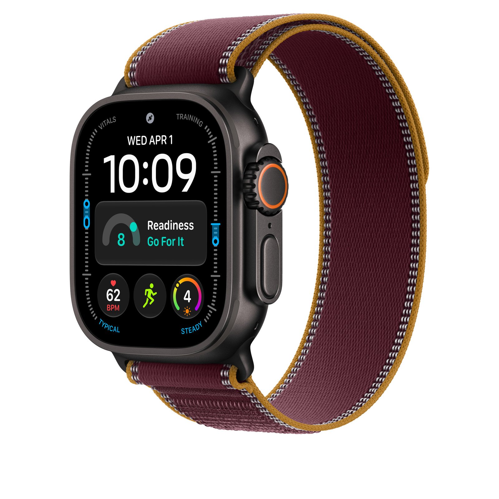 Apple 49mm Burgundy Trail Loop - M/L - Black Titanium Finish image 2