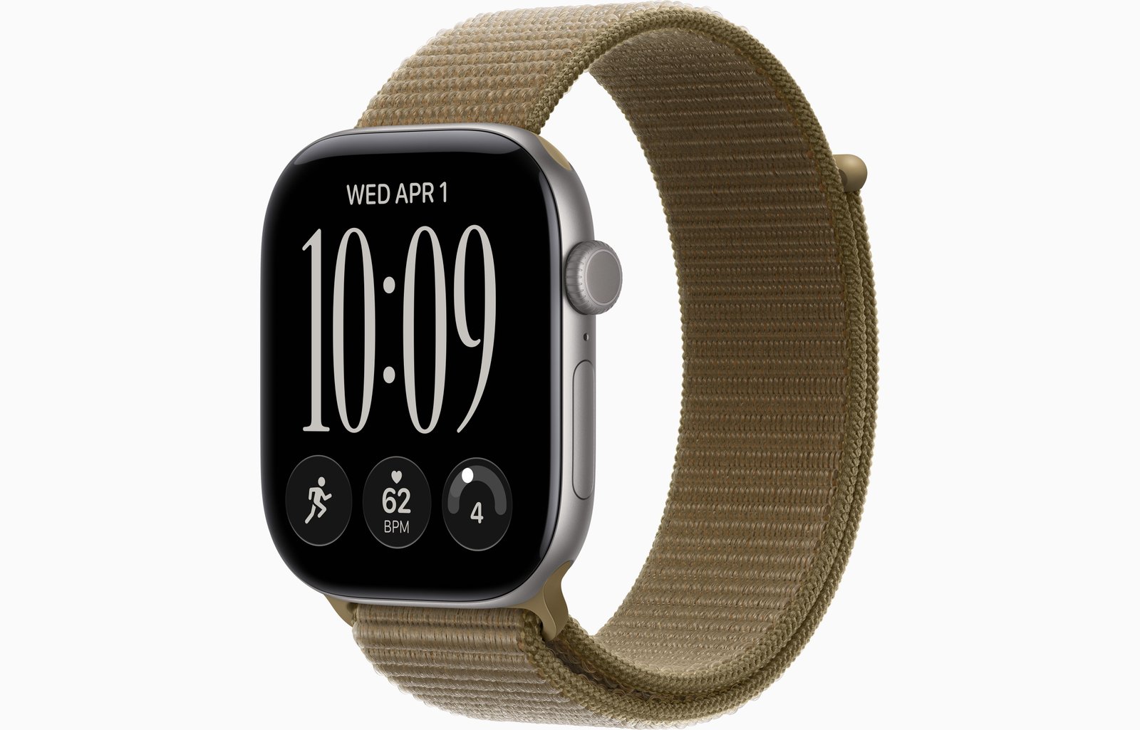 Apple Watch Series 12 GPS + Cellular, 46mm Space Gray Aluminum Case with Olive Sport Loop