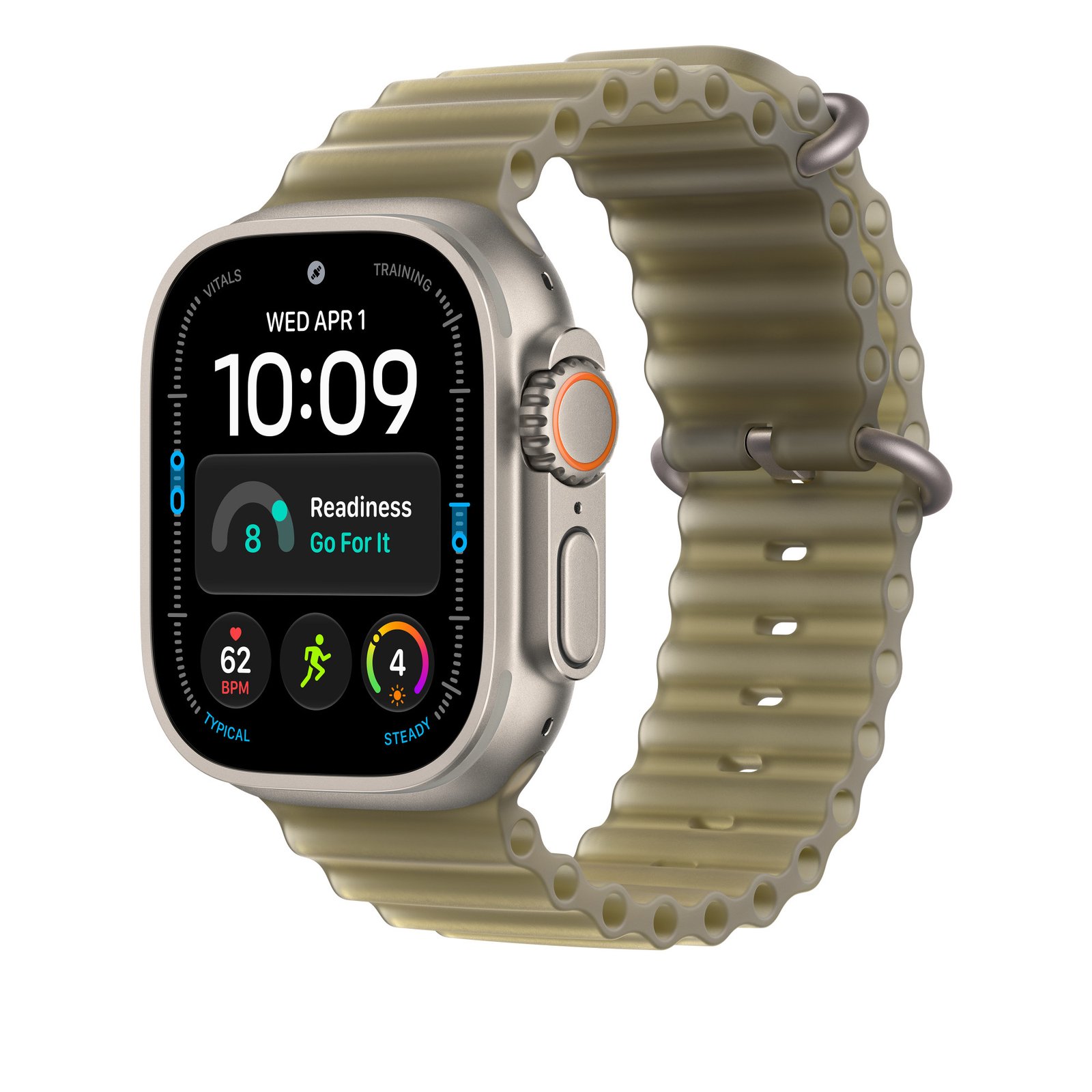Apple 49mm Translucent Kelp Ocean Band - Natural Titanium Finish image 2