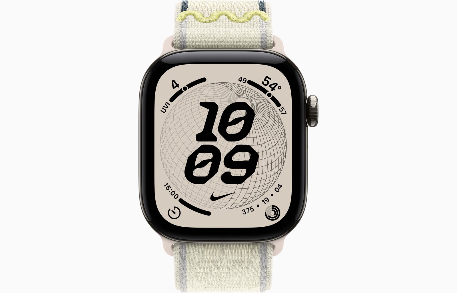 Apple Watch Series 12 GPS + Cellular, 42mm Natural Titanium Case with Chalk Calm Nike Sport Loop image 2