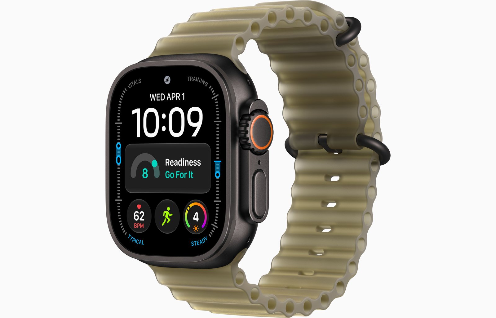 Apple Watch Ultra 4 GPS + Cellular, 49mm Black Titanium Case with Translucent Kelp Ocean Band