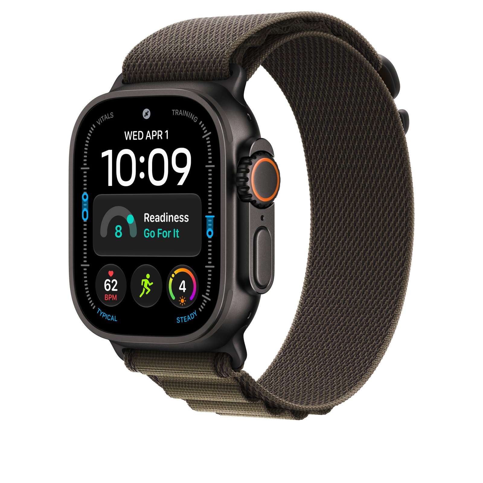 Apple 49mm Dark Olive Alpine Loop - Medium - Black Titanium Finish image 2