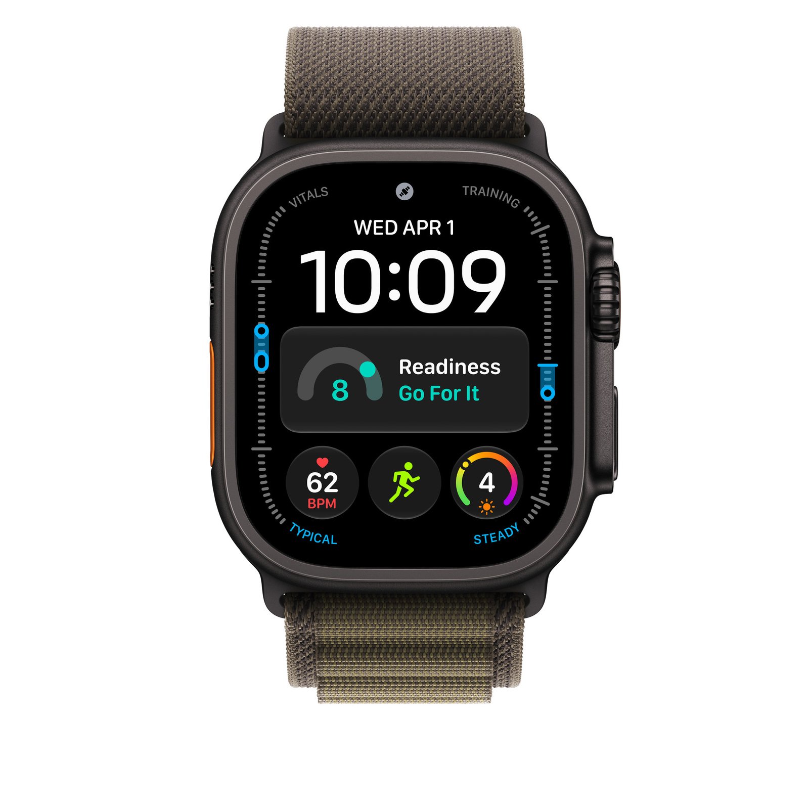 Apple 49mm Dark Olive Alpine Loop - Medium - Black Titanium Finish image 3