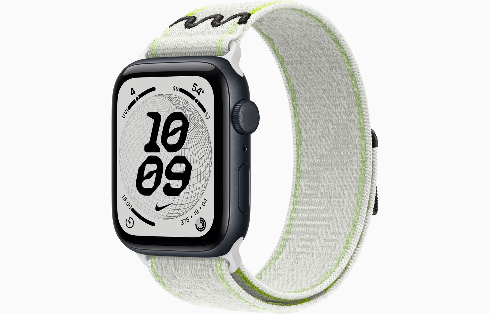 Apple Watch SE 3 GPS + Cellular, 44mm Midnight Aluminum Case with Essential White Nike Sport Loop