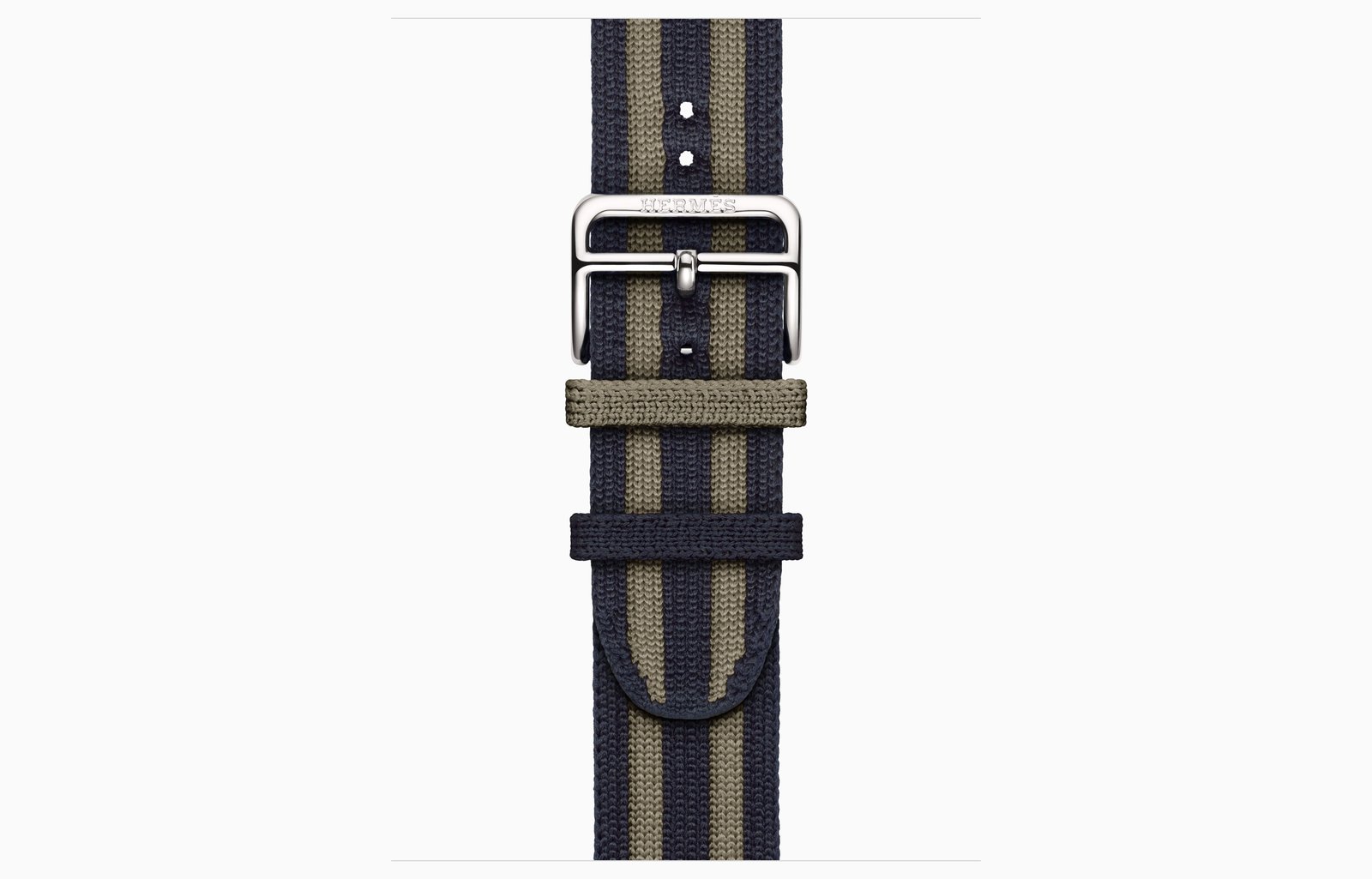 Apple Watch Hermès Series 12 GPS + Cellular, 46mm Silver Titanium Case with Bleu Nuit/Gris Titane Rocabar Club image 3