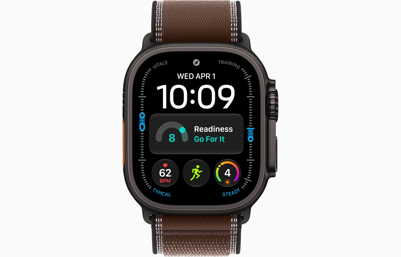 Apple Watch Ultra 4 GPS + Cellular, 49mm Black Titanium Case with Dark Umber Trail Loop — S/M image 2