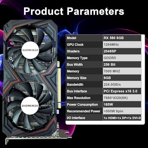 Additional image of Radeon RX 580 8GB Graphics Card, 256Bit 2048SP GDDR5 AMD