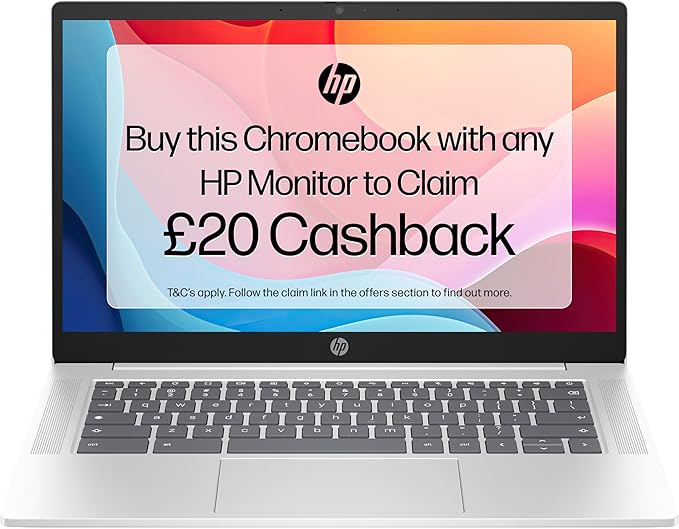 Additional image of HP Chromebook 14" | Intel Processor N100 Processor| 4 GB RAM | 128 GB Flash Storage | Intel UHD Graphics | HD Display | Up to 12hrs battery | Chrome OS | Dual Speakers | Glacier Silver | 14a-nf0002sa