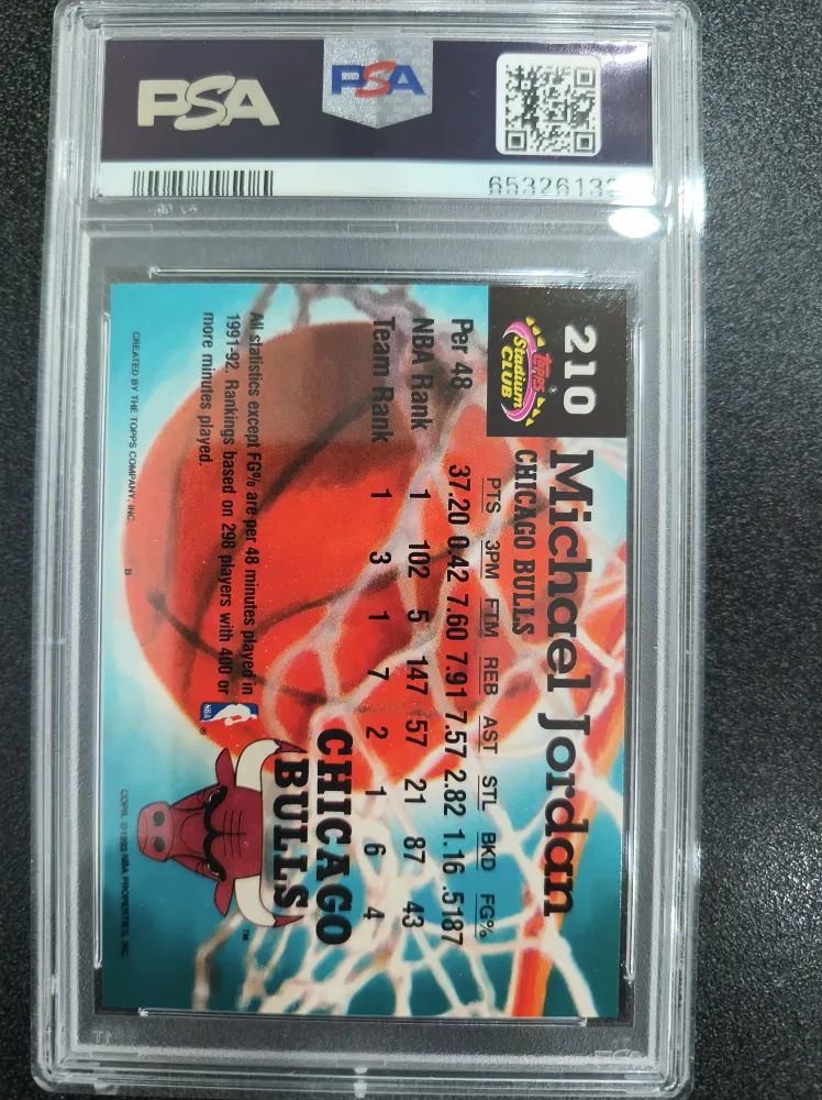 1992 Stadium Club Michael Jordan #210 image 2
