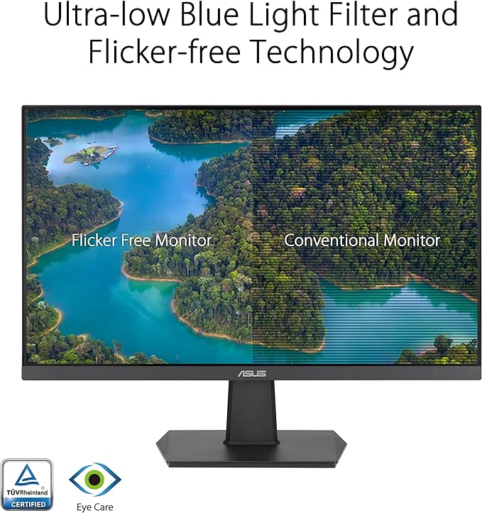 Additional image of ASUS VA24EHF Eye Care Gaming Monitor – 24-inch (23.8-inch viewable), IPS, Full HD, Frameless, 100Hz, Adaptive-Sync, 1ms MPRT, HDMI, Low Blue Light, Flicker Free, Wall Mountable