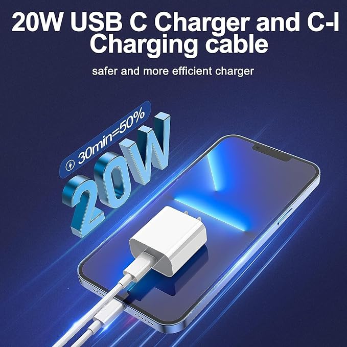 iPhone Charger Fast Charging 2 Pack Type C Wall Charger Block with 2 Pack [6FT&10FT] image 3