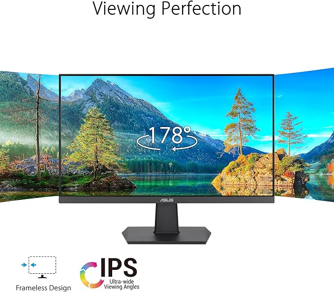 Additional image of ASUS VA24EHF Eye Care Gaming Monitor – 24-inch (23.8-inch viewable), IPS, Full HD, Frameless, 100Hz, Adaptive-Sync, 1ms MPRT, HDMI, Low Blue Light, Flicker Free, Wall Mountable