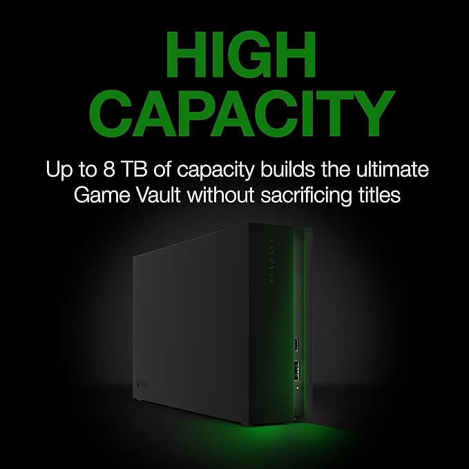 Additional image of Seagate Game Drive Hub, 8TB, External Hard Drive Desktop, USB 3.2 Gen 1, Dual USB-C and USB-A ports, Xbox Certified, with RGB LED lighting, 2 year Rescue Services (STKW8000402) Click to open expanded view Seagate Game Drive Hub, 8TB, External Hard Drive D