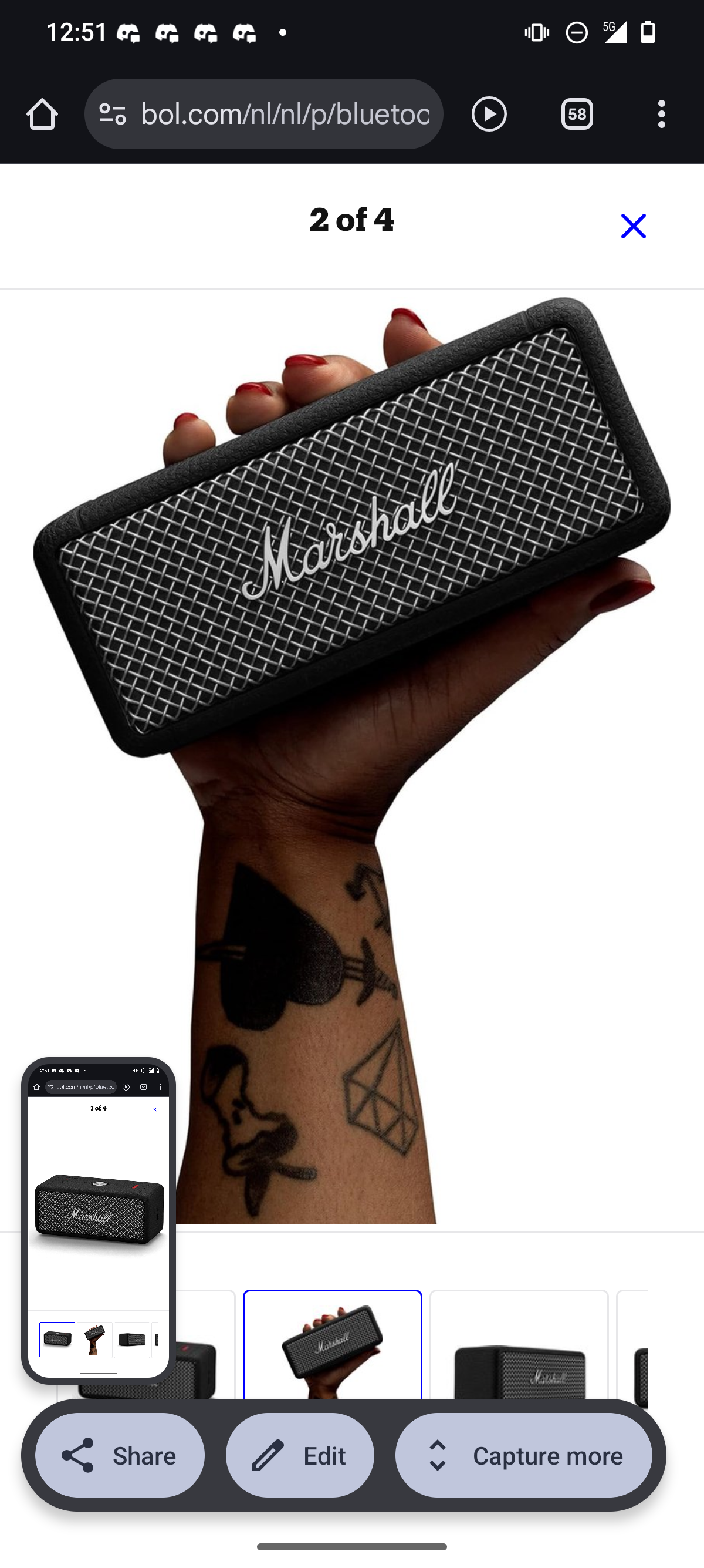 Marshall Emberton II Bluetooth Speaker image 2