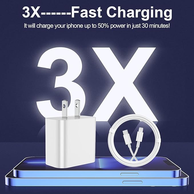iPhone Charger Fast Charging 2 Pack Type C Wall Charger Block with 2 Pack [6FT&10FT] image 2