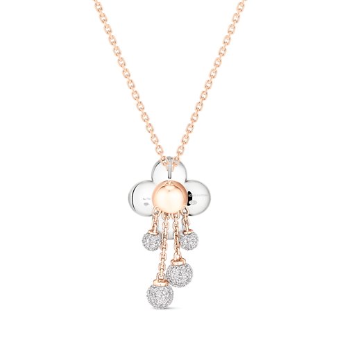 Louis Vuitton Vivienne Pendant Necklace, three types of gold and diamonds image 3