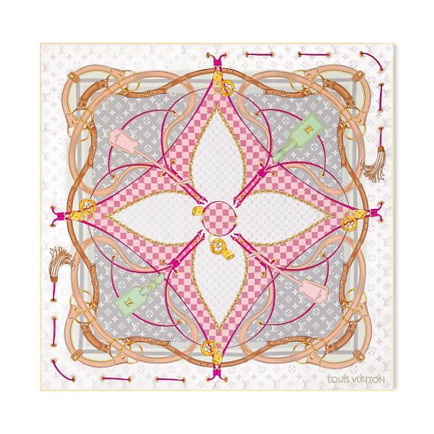 Louis Vuitton Flower And Straps 90 Square Scarf