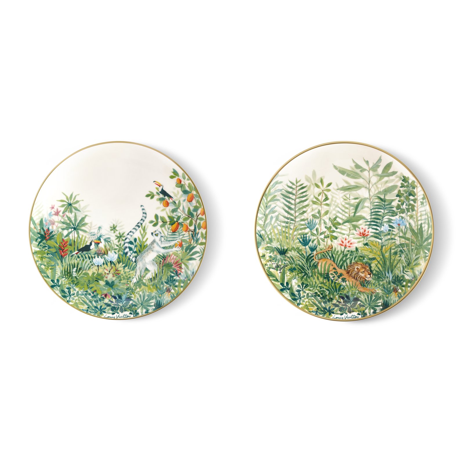 Louis Vuitton Tropical Jungle Dessert Plates, Set of 2