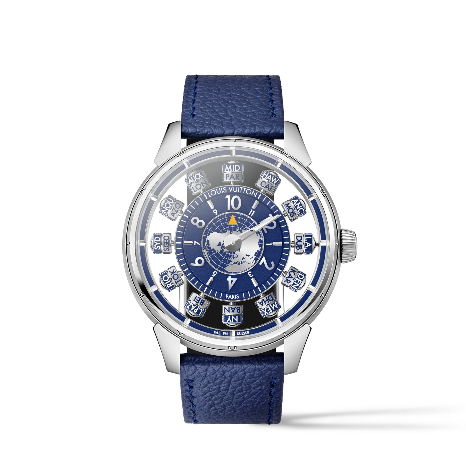Louis Vuitton Tambour Spin Time Air Antipode, Automatic, 42.5 mm, white gold