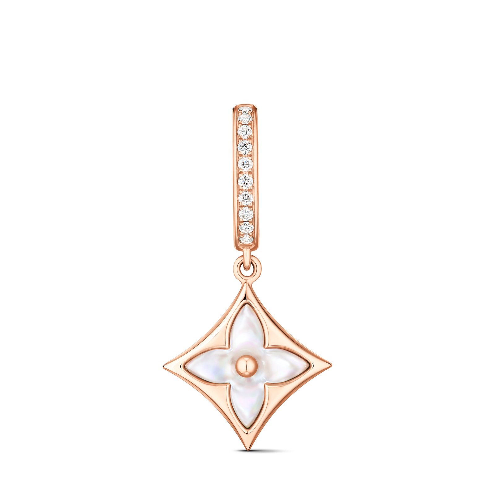 Louis Vuitton Star Color Blossom BB Drop Earring, rose gold, white mother-of-pearl and diamonds – Sold Individually
