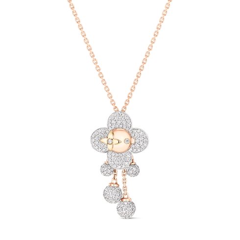 Louis Vuitton Vivienne Pendant Necklace, three types of gold and diamonds