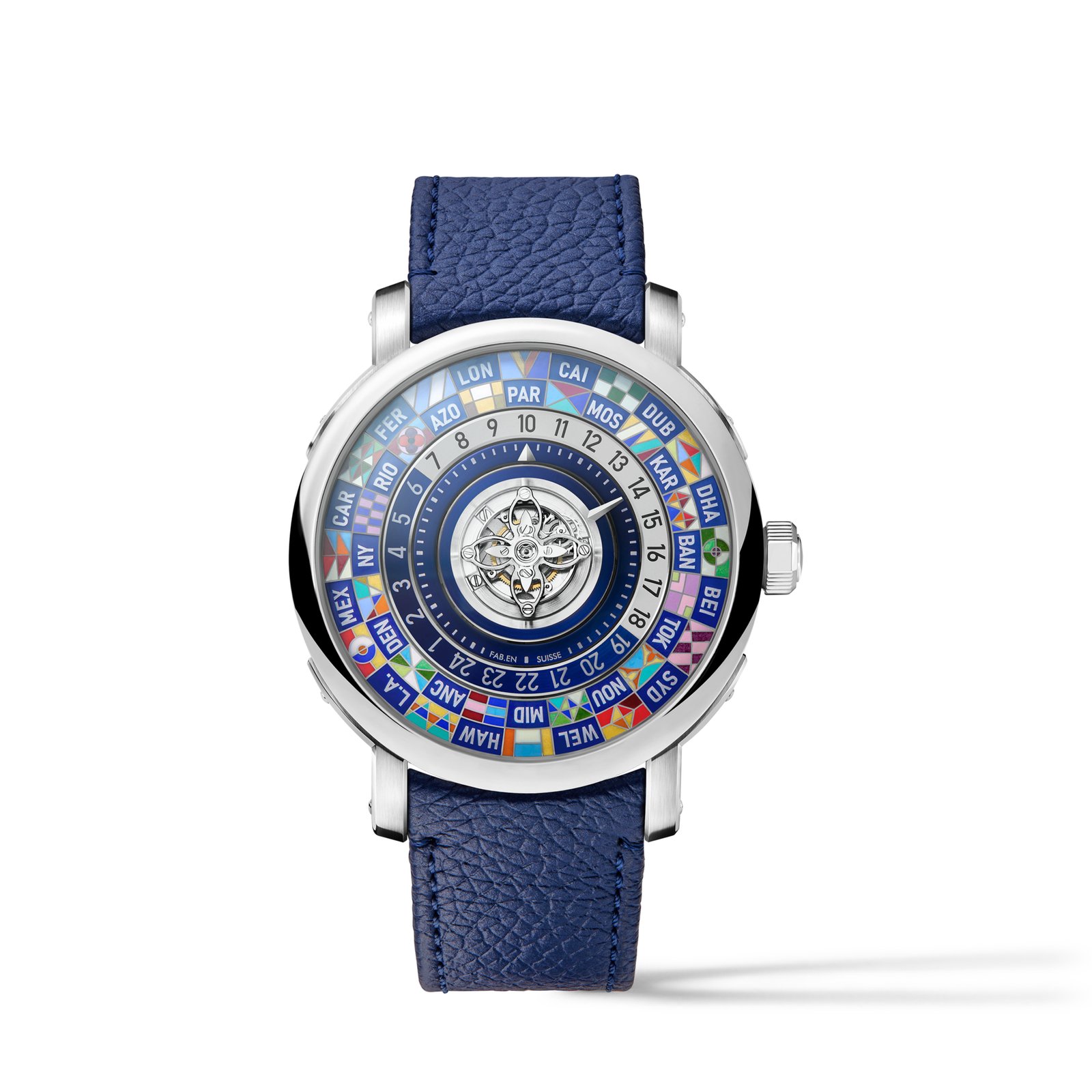 Louis Vuitton Escale Worldtime Flying Tourbillon Watch, Automatic, 40 mm, platinum