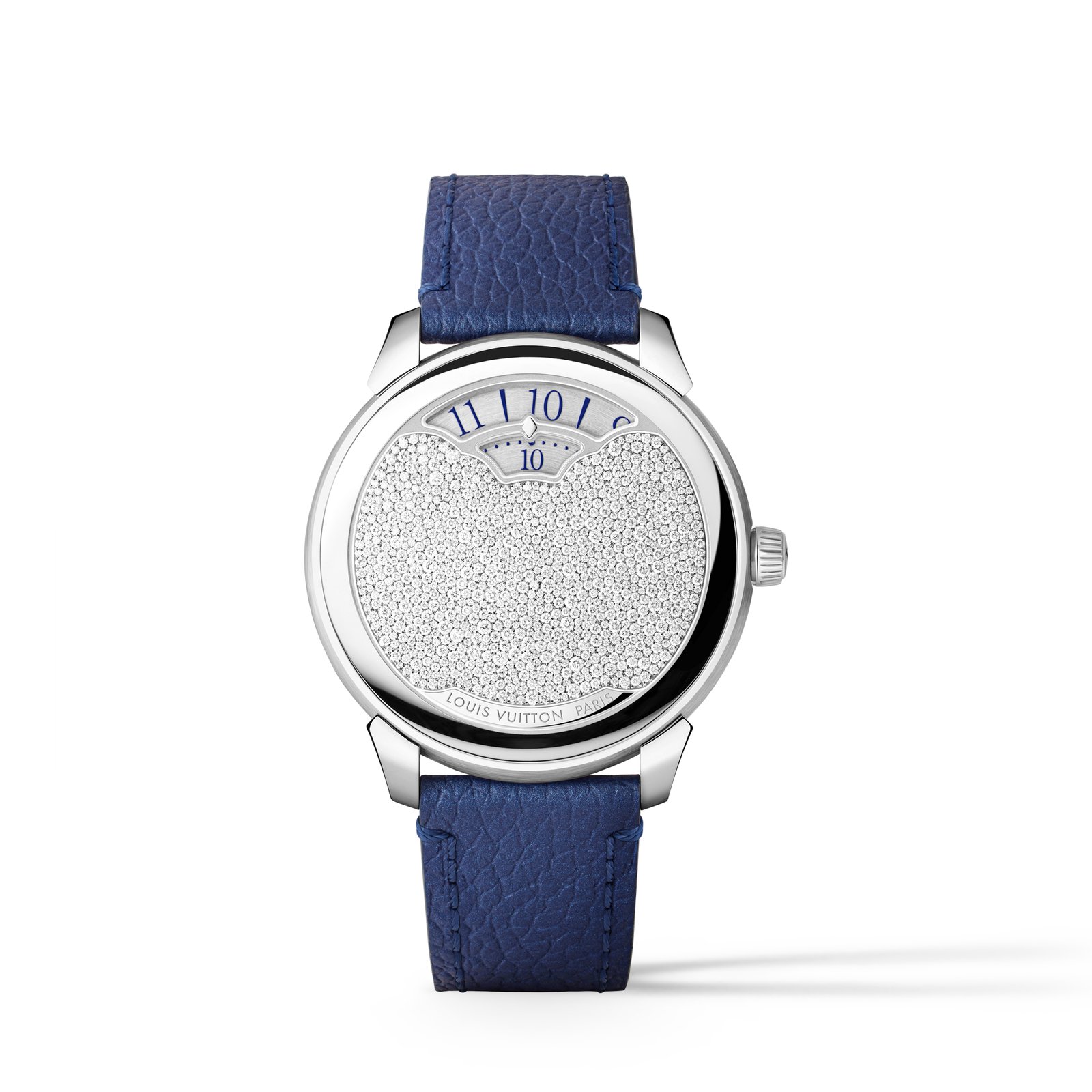 Louis Vuitton Tambour Convergence Watch, Automatic, 37 mm, platinum and diamonds