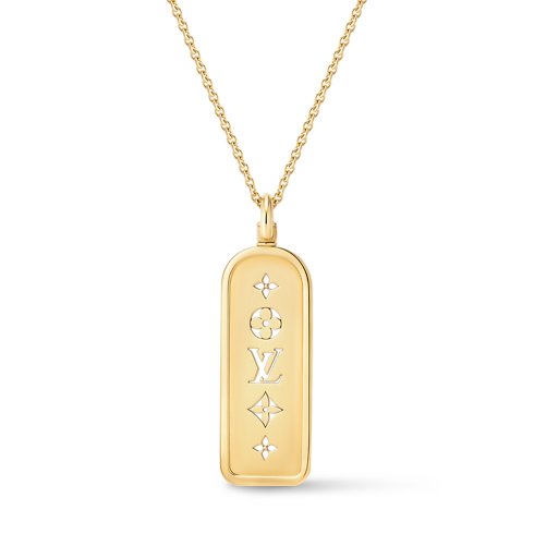 Louis Vuitton Les Gastons Vuitton Large Tag Pendant Necklace, yellow gold