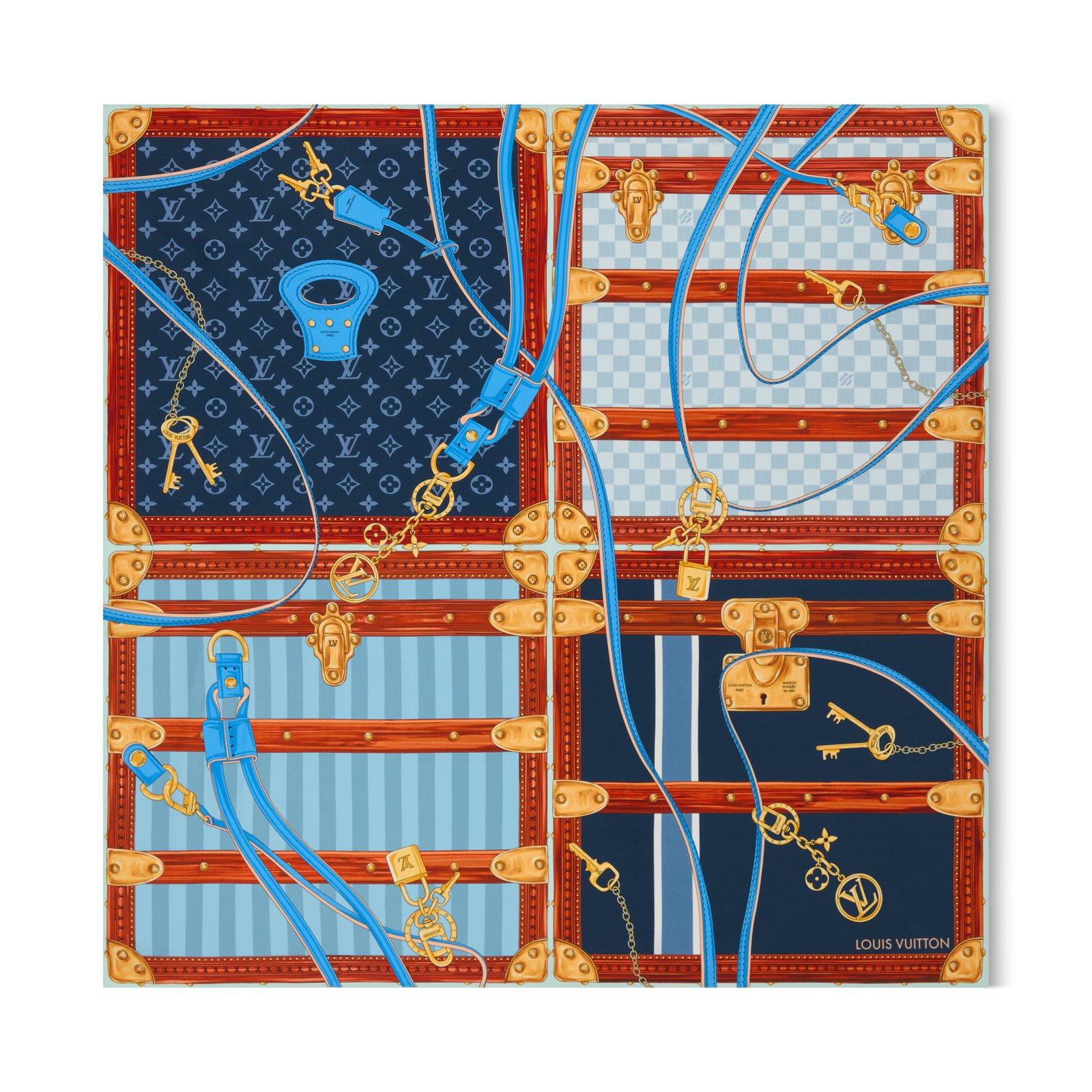 Louis Vuitton Strap And Trunk 90 Square Scarf