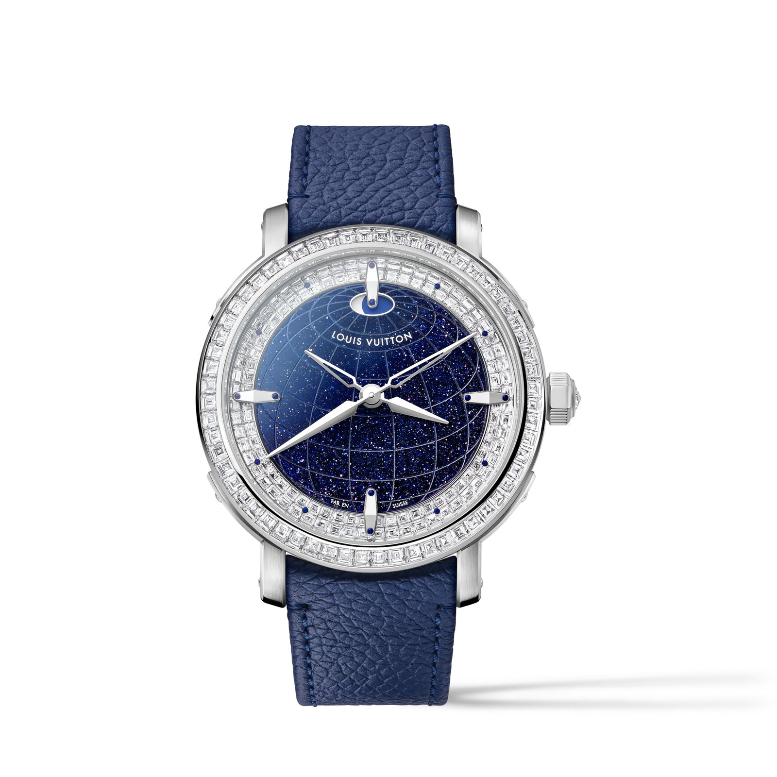 Louis Vuitton Escale Twin Zone Watch, Automatic, 41 mm, platinum and diamonds