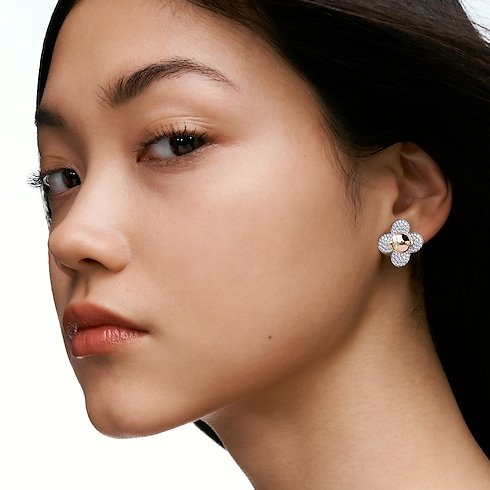 Louis Vuitton Vivienne Earrings, three types of gold and diamonds image 2
