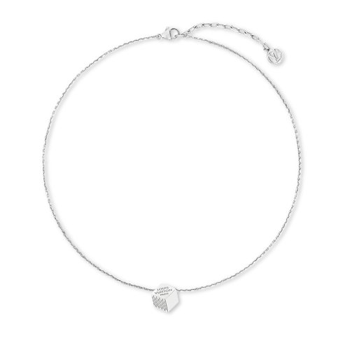 Louis Vuitton LV Cube Necklace, silver