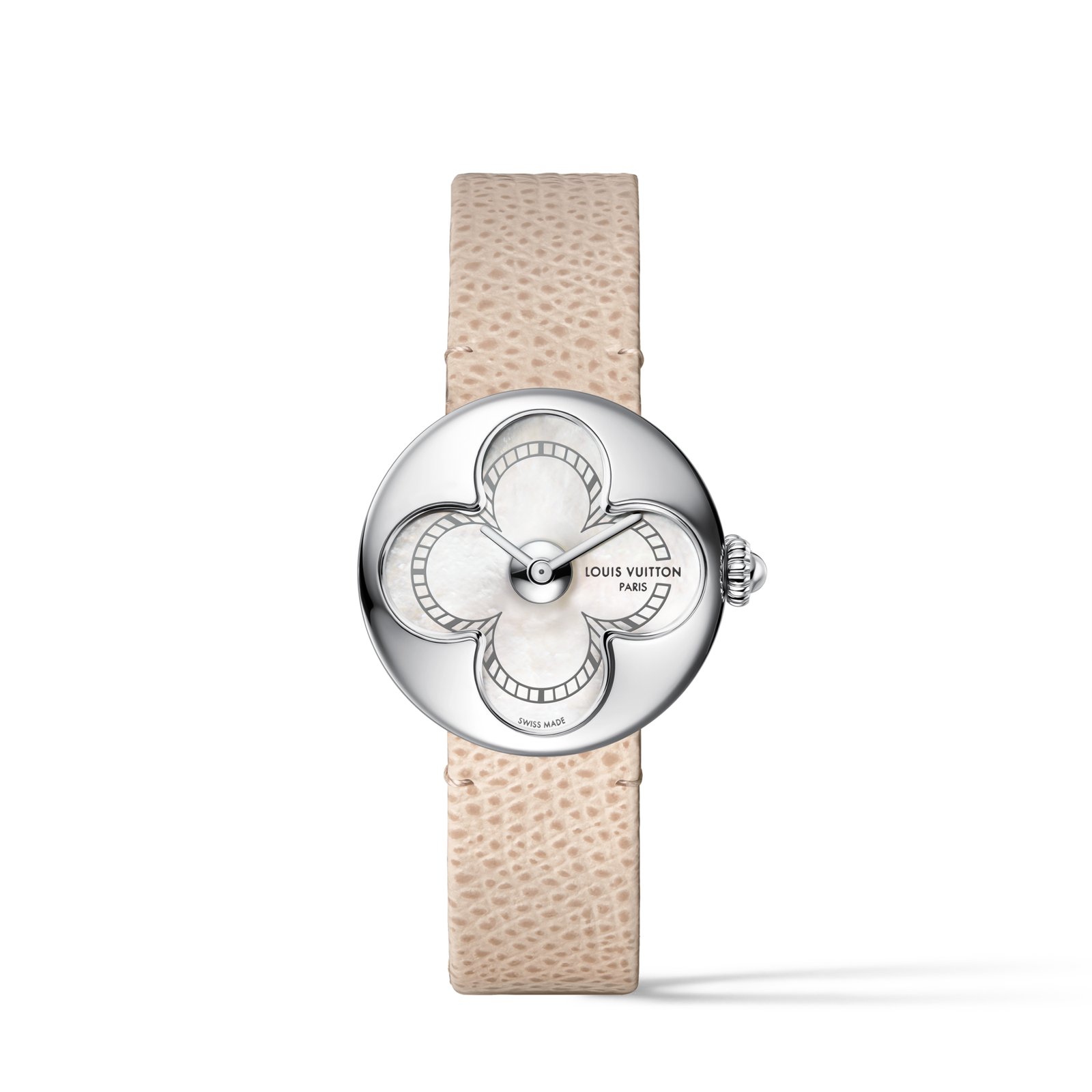 Louis Vuitton Color Blossom, quartz, 26 mm, steel and white mother-of-pearl