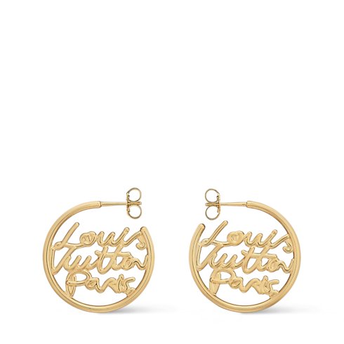 Louis Vuitton LV Script PM Hoop Earrings
