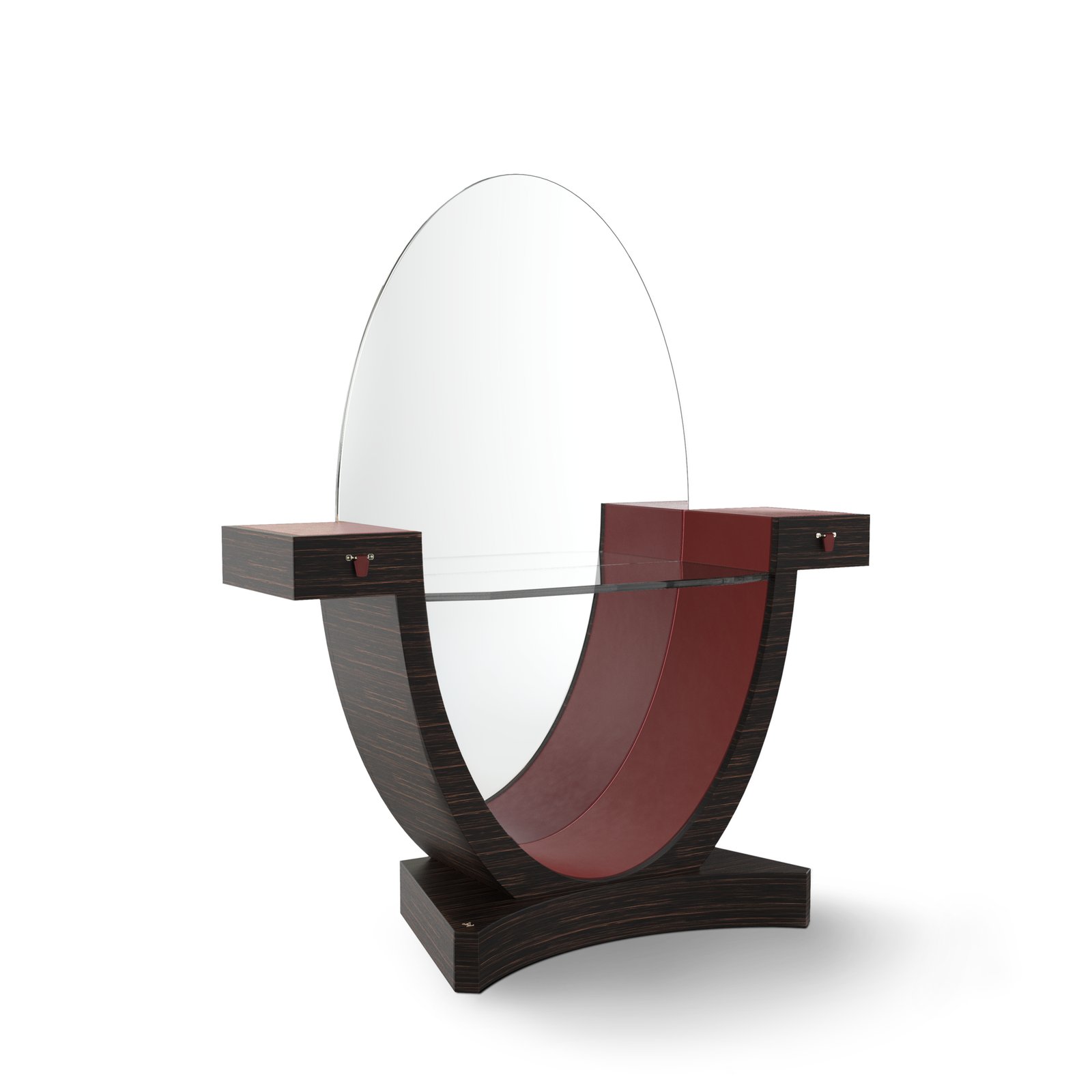 Louis Vuitton Céleste Dressing Table - Palm Wood / Red Leather