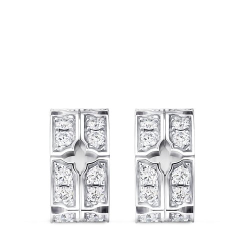 Louis Vuitton Tumbler Earrings, white gold and diamonds