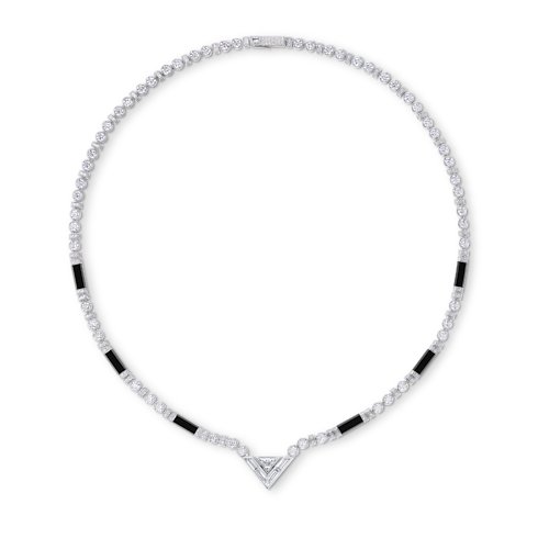 Louis Vuitton Pure V Necklace, white gold, onyx and diamonds