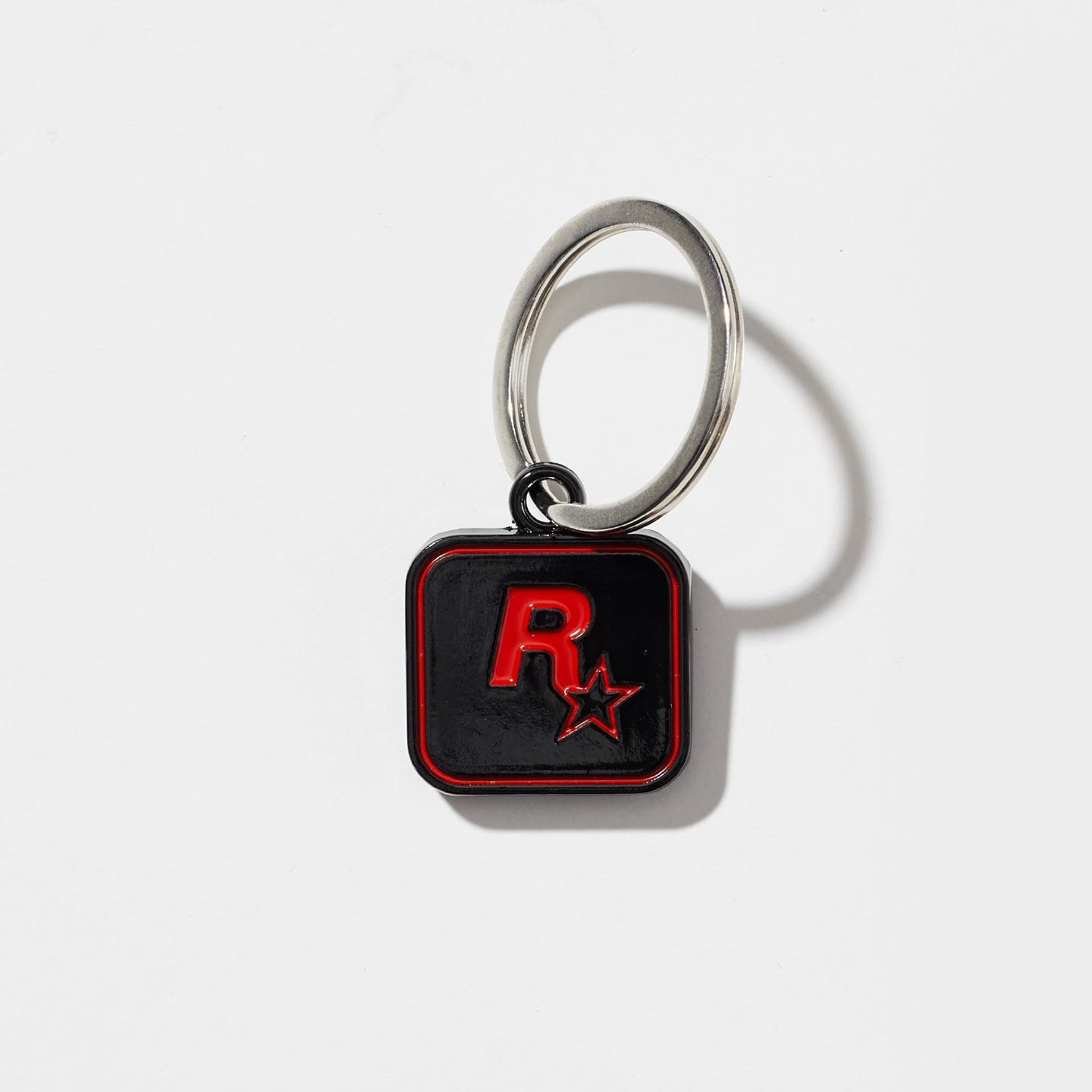 Red on Black Rockstar Games Logo Keychain