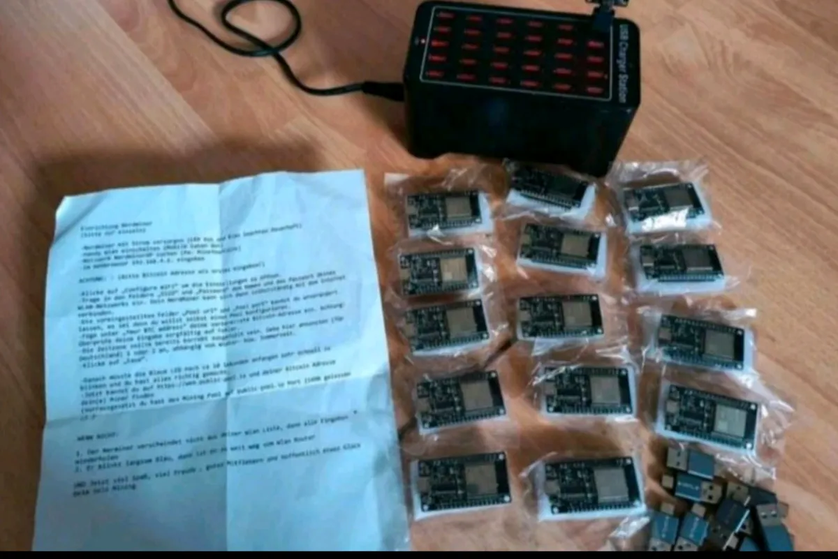 15x NerdMiner v2 Solo Bitcoin Miner Rig – Complete Plug & Play Set