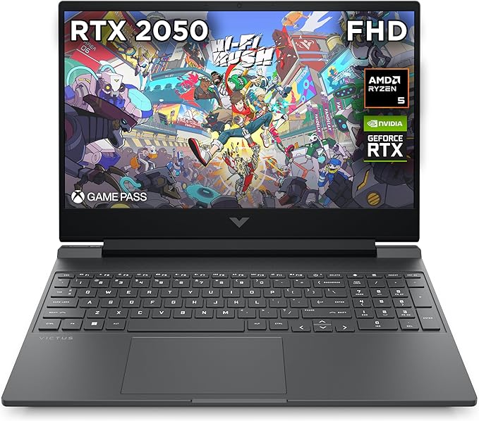 HP Victus 15.6" Gaming Laptop, AMD Ryzen 5-8645HS, 8 GB RAM, 512 GB SSD, NVIDIA GeForce RTX 2050 Graphics, FHD IPS Display, Up to 6 hrs 15 battery, Win 11, Mica Silver, 15-fb2002sa